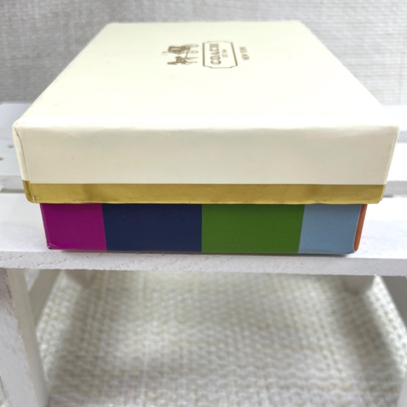 Coach Small Card Case in Metallic Gold Leather New In Box - Picture 14 of 15